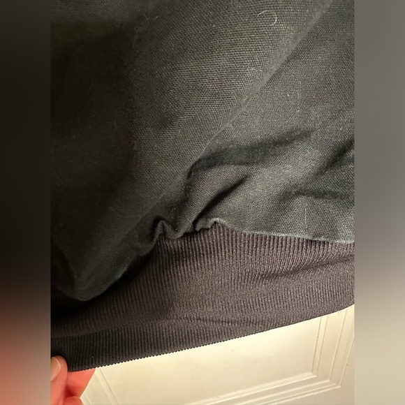 Vintage Carhartt Canvas Hooded Coat Dekalb Logo Lined Black Field Barn Jacket XL - Picture 8 of 11